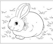 Coloriage Lapin timide en plein air num&eacute;rot&eacute;