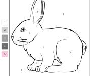 Coloriage et dessins gratuit Lapine num&eacute;rot&eacute; de 1-5 à imprimer