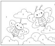 Coloriage Les abeilles maternelle par num&eacute;ro
