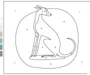 Coloriage Levrette num&eacute;rot&eacute; facile
