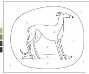 Coloriage Levrette par num&eacute;ro pour cmp