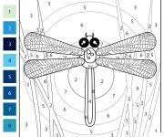 Coloriage Libellule stylis&eacute; pour enfants
