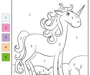 Coloriage Licorne par num&eacute;ro
