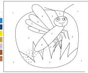 Coloriage Luciole facile par num&eacute;ro