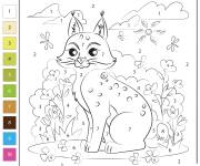 Coloriage Lynx num&eacute;rot&eacute;