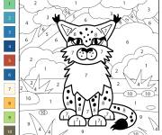 Coloriage Lynx vectoriel par num&eacute;ro
