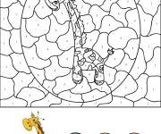 Coloriage Magique girafe par num&eacute;ro