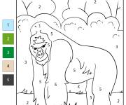 Coloriage Magique Gorille par num&eacute;ro