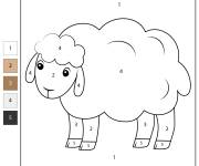 Coloriage et dessins gratuit Magique mouton num&eacute;rot&eacute; de 1 &agrave; 5 à imprimer