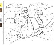 Coloriage Maki en abstrait par num&eacute;ro