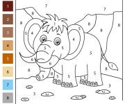 Coloriage Mammouth mignon style cartoon
