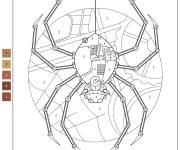 Coloriage Mandala Araign&eacute;e par num&eacute;ro