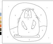 Coloriage Marmotte par num&eacute;ro