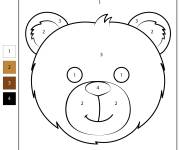 Coloriage et dessins gratuit Masque d'ours par num&eacute;ro à imprimer