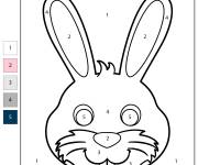 Coloriage Masque de lapin num&eacute;rot&eacute; de 1-5