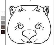 Coloriage Masque de Wombat num&eacute;rot&eacute;
