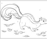Coloriage Mouffette amus&eacute; num&eacute;rot&eacute; de 1-7