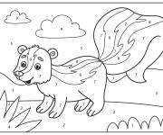 Coloriage Mouffette heureux cp par num&eacute;ro