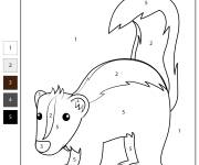Coloriage Mouffette par num&eacute;ro