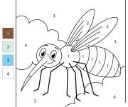 Coloriage Moustique drole par num&eacute;ro