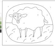 Coloriage Mouton simple par num&eacute;ro