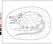 Coloriage Opossum facile num&eacute;rot&eacute;