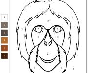 Coloriage Orang-outan num&eacute;rot&eacute; de 1-6