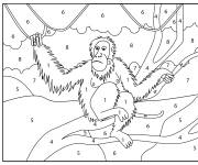 Coloriage Orang-outan par num&eacute;ro