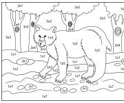 Coloriage Ours brun en multiplication par num&eacute;ro