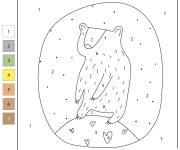 Coloriage Ours num&eacute;rot&eacute;