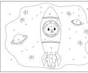 Coloriage Ourson dans l'espace