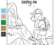 Coloriage Ourson explorateur par num&eacute;ro