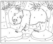 Coloriage Panda adulte entres les arbres par num&eacute;ro