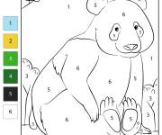 Coloriage Panda adulte par num&eacute;ro