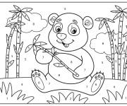 Coloriage Panda heureux cp par num&eacute;ro