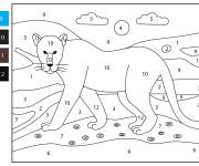 Coloriage Panth&egrave;re dessin&eacute; &agrave; la main pour cp