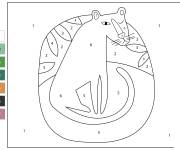 Coloriage Panth&egrave;re simple num&eacute;rot&eacute;