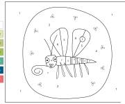 Coloriage Papillon de bande anim&eacute;e par num&eacute;ro