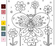 Coloriage Papillon en abstrait par num&eacute;ro