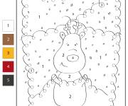 Coloriage Paysage de cerfs de No&euml;l num&eacute;rot&eacute;