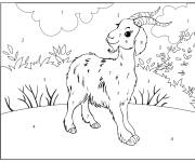 Coloriage Paysage de ch&egrave;vre par num&eacute;ro