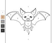 Coloriage et dessins gratuit Petit Chauve-souris num&eacute;rot&eacute; de 1-5 à imprimer