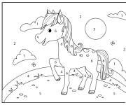 Coloriage Petit cheval cp dans les champs