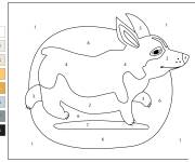 Coloriage Petit chien num&eacute;rot&eacute; de 1-8