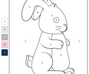 Coloriage Petit lapin par num&eacute;ro de 1-5