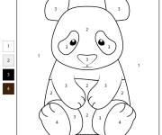 Coloriage Petit Panda par num&eacute;ro
