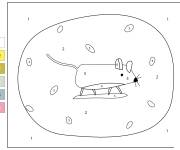 Coloriage Petit souris par num&eacute;ro