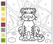 Coloriage Petit tigre en vecteur par num&eacute;ro