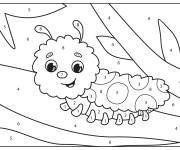 Coloriage Petite Chenille facile par num&eacute;ro