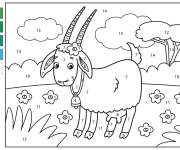 Coloriage Petite Ch&egrave;vre kawaii cp